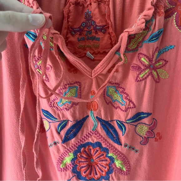 Johnny Was Embroidered Peasant Dress Pink - Picture 2 of 6